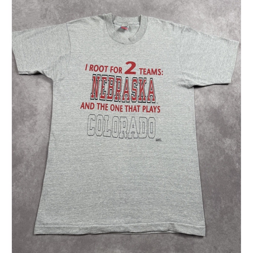 VTG University Of‎ Nebraska NCAA Fruit Of The Loom Graphic T-Shirt Adult Sz L